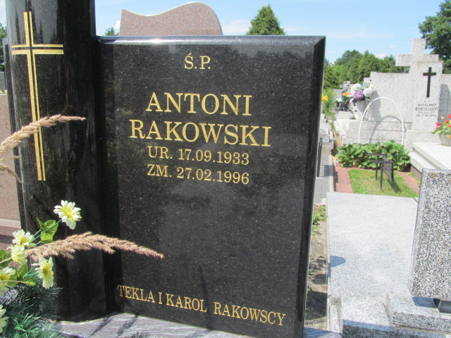 Antoni Rakowski 1933 Pabianice - Grobonet - Wyszukiwarka osób pochowanych