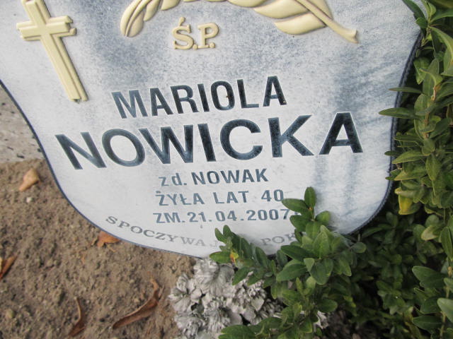 Mariola Nowicka Pabianice - Grobonet - Wyszukiwarka osób pochowanych